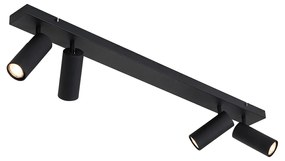 Plafonieră modernă cu spoturi negre reglabile cu 4 lumini - Renna