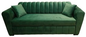 Canapea extensibila DEFNE, 225 cm L, Verde, Pluș