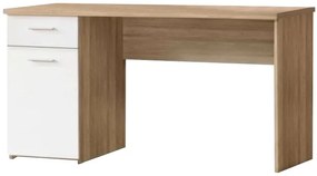 Birou calculator cu usa si sertar Egon sonoma cu alb,137x60x76,3 cm