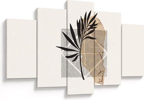 Tablou - Abstracție cu frunze tropicale N⁰1 (150x105 cm)