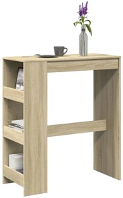vidaXL Masă bar cu rafturi stejar sonoma 90x40x103,5 cm lemn prelucrat