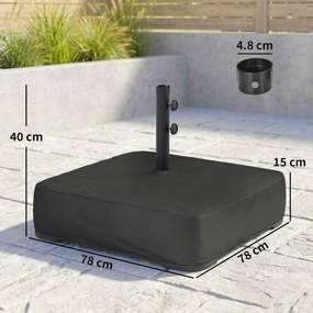 Outsunny Bază pentru Umbrelă Reumplibilă cu Nisip 80 kg/Nisip Umed 90 kg, pentru Tije de Ø48 mm, Negru | Aosom Romania