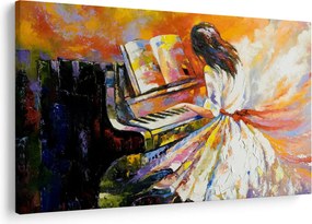 Tablou - Femeia cântând la pian (90x60 cm)