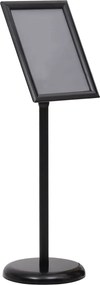 vidaXL Suport de afiș A4 cu picior, negru, aliaj de aluminiu