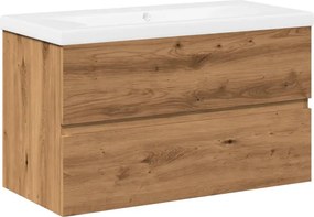vidaXL Dulap pentru chiuvetă lavoar încorporat, stejar artizanal