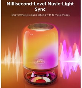 Govee - Lampă de masă LED RGBW reglabilă cu difuzor, 36W/12V, Wi‑Fi