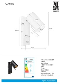 Aplică Markslöjd Carrie, negru