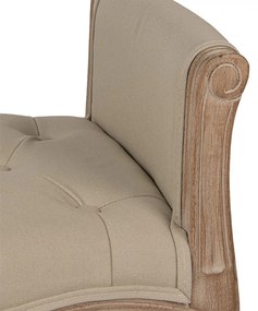 Bancheta shabby chic cu brate laterale, bej, stofa