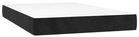 Pat box spring cu saltea, negru, 120x200 cm, catifea Negru, 120 x 200 cm, Benzi verticale