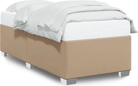 vidaXL Cadru de pat, cappuccino, 100x200 cm, piele ecologică