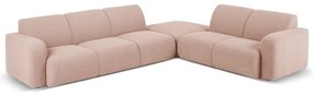 Colțar roz cu tapițerie din stofă bouclé (colț dreapta) Molino – Micadoni Home