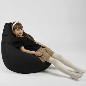 Fotoliu puf copii, Nirvana Light Pufrelax, Material Impermeabil - Negru