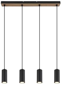 Lustra 4L design industrial Robby negru, maro