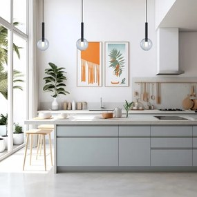 Lustră pe cablu NIKO 1xG9/9W/230V d. 15 cm negru