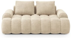 Canapea bej cu tapițerie din catifea 175 cm Linz – Cosmopolitan Design