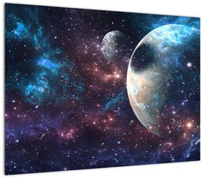 Tablou pe sticlă cu cosmos (70x50 cm)