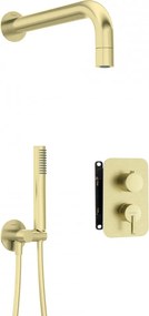 SILIA Set de Duș cu Montare Îngropată, cu BOX pentru Baterie - Finisaj: Auriu Periat BXYZRQSM