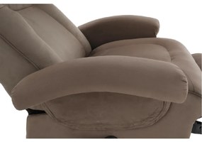 Fotoliu relaxant, cu funcţie electrică de vibraţie, textil gri maronie, SUAREZ