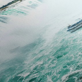 Tablou cu cascadele și corabie (120x50 cm)