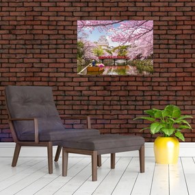Tablou pe sticlă cu cireș japonez (70x50 cm)