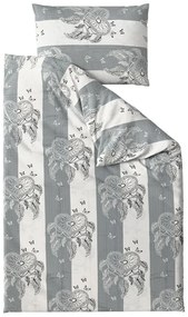 Lenjerie de pat din crep TIRLAN gri-alb Dimensiune lenjerie de pat: 70 x 90 cm | 140 x 200 cm