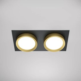 Spot incastrabil design tehnic Hoop 2 negru/auriu