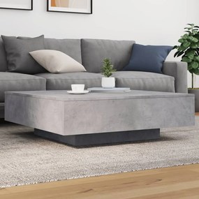 vidaXL Măsuță de cafea cu lumini LED, gri beton, 100x100x31 cm