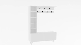 Mobilier hol BAHAR, alb, PAL melaminat, 120x32x162 cm