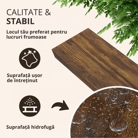 Poliță de perete FIGO + consolă, 90cm, stejar închis Casaria