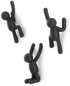 Cârlige 3 buc. de montat pe perete din plastic Buddy – Umbra