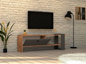 Comoda TV OVA, stejar/gri antracit, PAL melaminat, 120x25x37 cm