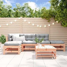 3186331 vidaXL Set mobilier relaxare grădină, 6 piese, lemn masiv Douglas