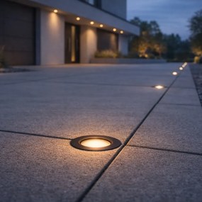 Spot de sol 12V negru cu LED inclus IP67 - Voltaire Linsey