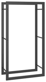 Suport pentru lemne de foc, negru mat, 50x28x94 cm otel