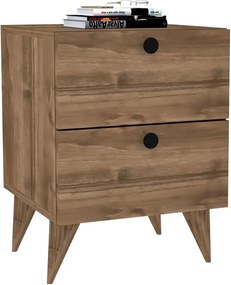Noptiera Karen cu 2 sertare culoare nuc 55 cm