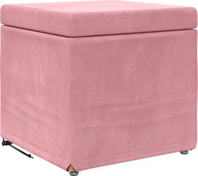 vidaXL Taburet Roz 41 x 41 x 40 cm Catifea și lemn stratificat