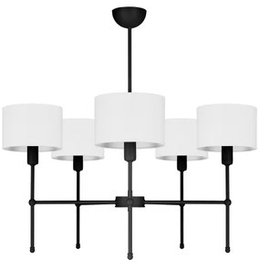Lustră pe tijă MADELA 5xE14/40W/230V alb/negru