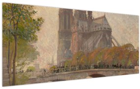 Tablou - Robert William Vonnoh, Notre Dame de Paris, reproducere (120x50 cm)