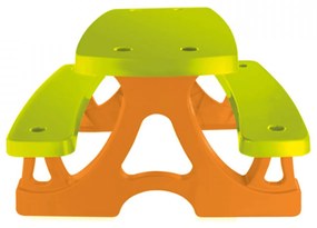 Masuta copii cu bancuta din plastic aditivat Novokids™ Picnic Table, Pentru interior si exterior, Dimensiuni 79x78x47 cm , Suprafata antiaderenta,