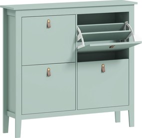 HOMCOM Comodă pentru pantofi 20 perechi, dulap pantofi cu 4 sertare rabatabile, rafturi detașabile și ajustabile, verde | Aosom Romania