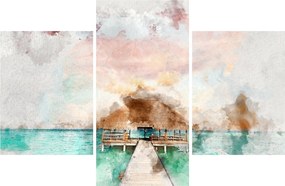Tablou - Maldive, debarcader din lemn (90x60 cm)