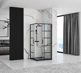 Cabina dus Concept negru – 80x80 cm