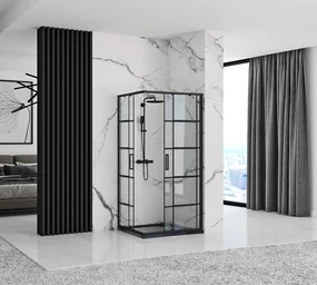 Cabina dus Concept negru – 80x80 cm