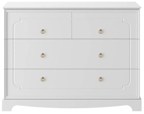 Comoda Royal alba cu 4 sertare