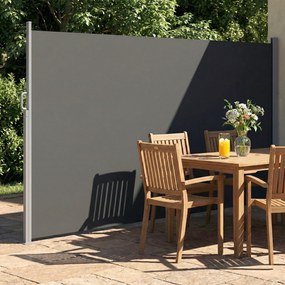 Outsunny Paravan Lateral Retractabil Impermeabil și UV50+, din Aluminiu, Oțel și Poliester, 420x185 cm, Gri Închis | Aosom Romania
