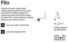 Lampa LED suspendata tip lampadar minimalist Filo pt alama
