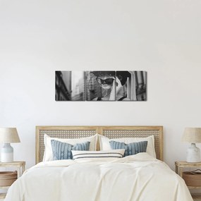 Tablou cu femeie (cu ceas) (90x30 cm)