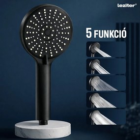 Duș de mână Lili cu 5 funcții și suport pentru furtun negru