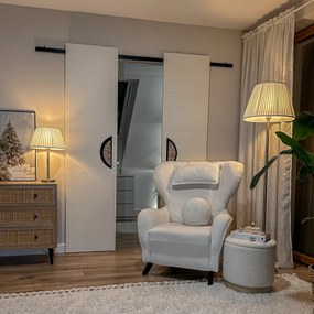 Lampă de podea modernă din oțel cu abajur plisat alb de 45 cm - Simplo