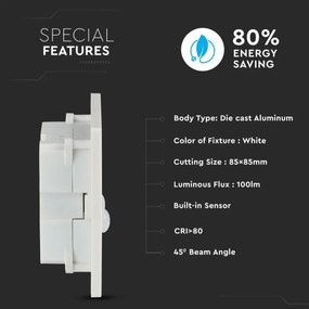 Corp de iluminat LED pentru scări cu senzor de mișcare LED/3W/230V 4000K alb